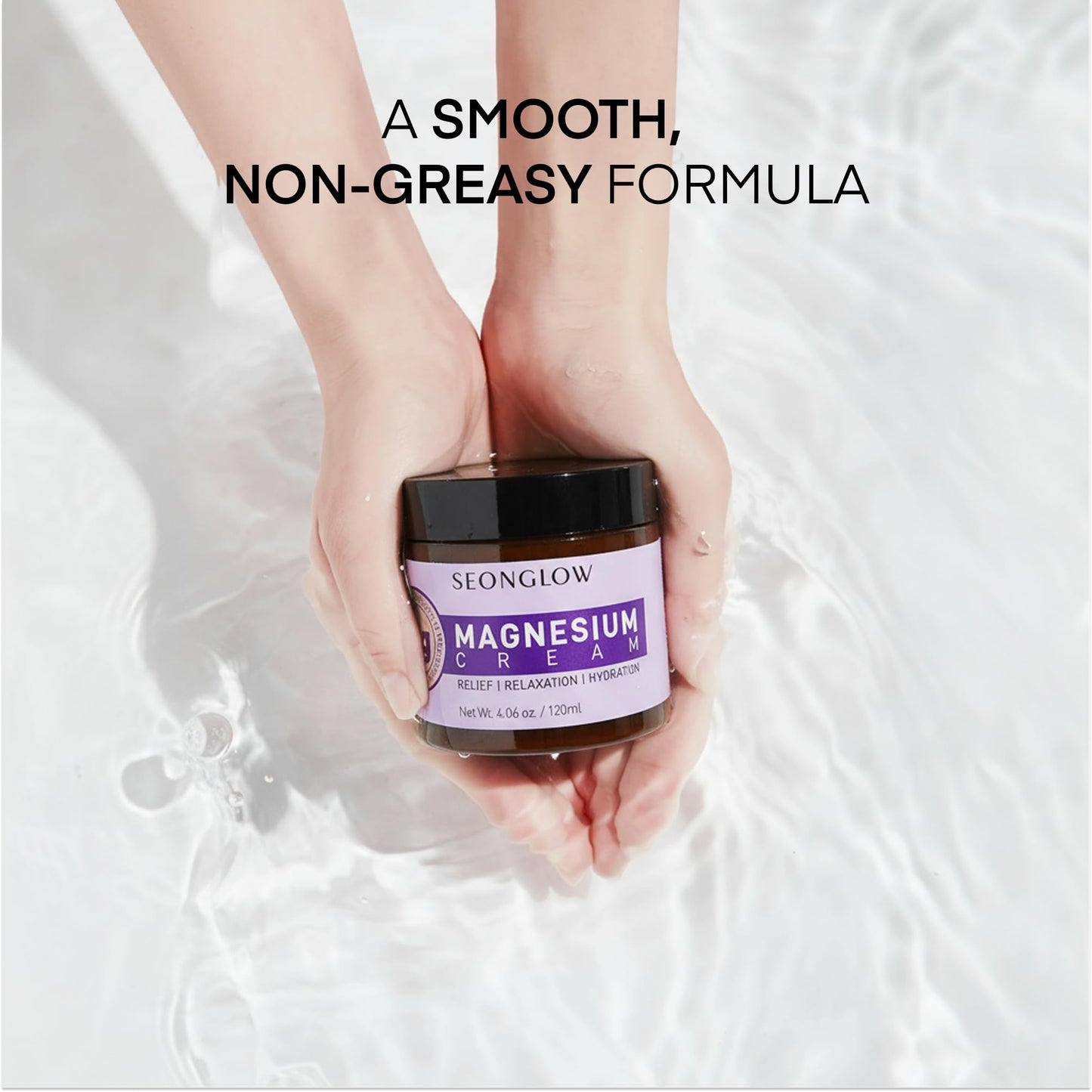 Magnesium Cream for Sleep & Leg Cramps – Lavender & Shea Butter, 4.06 Fl Oz (Made in Korea)