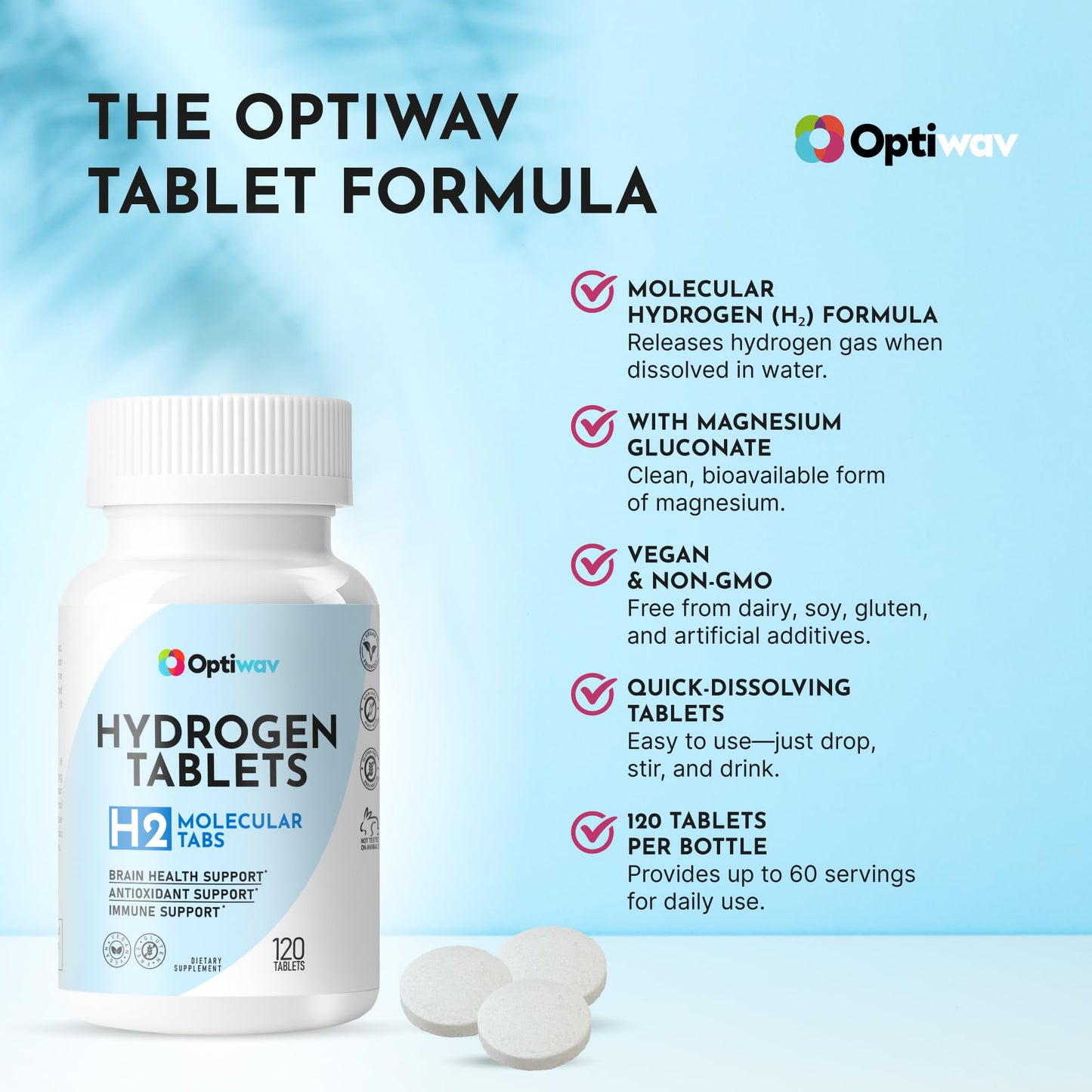 Hydrogen Tablets for Drinking Water - H2 Molecular Tabs with Magnesium