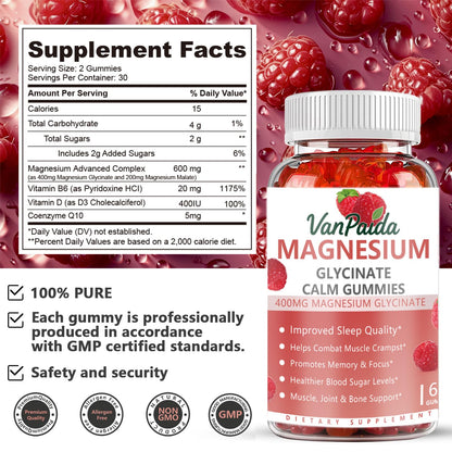 Magnesium Glycinate 400mg Gummies – Sleep, Calm & Muscle Support