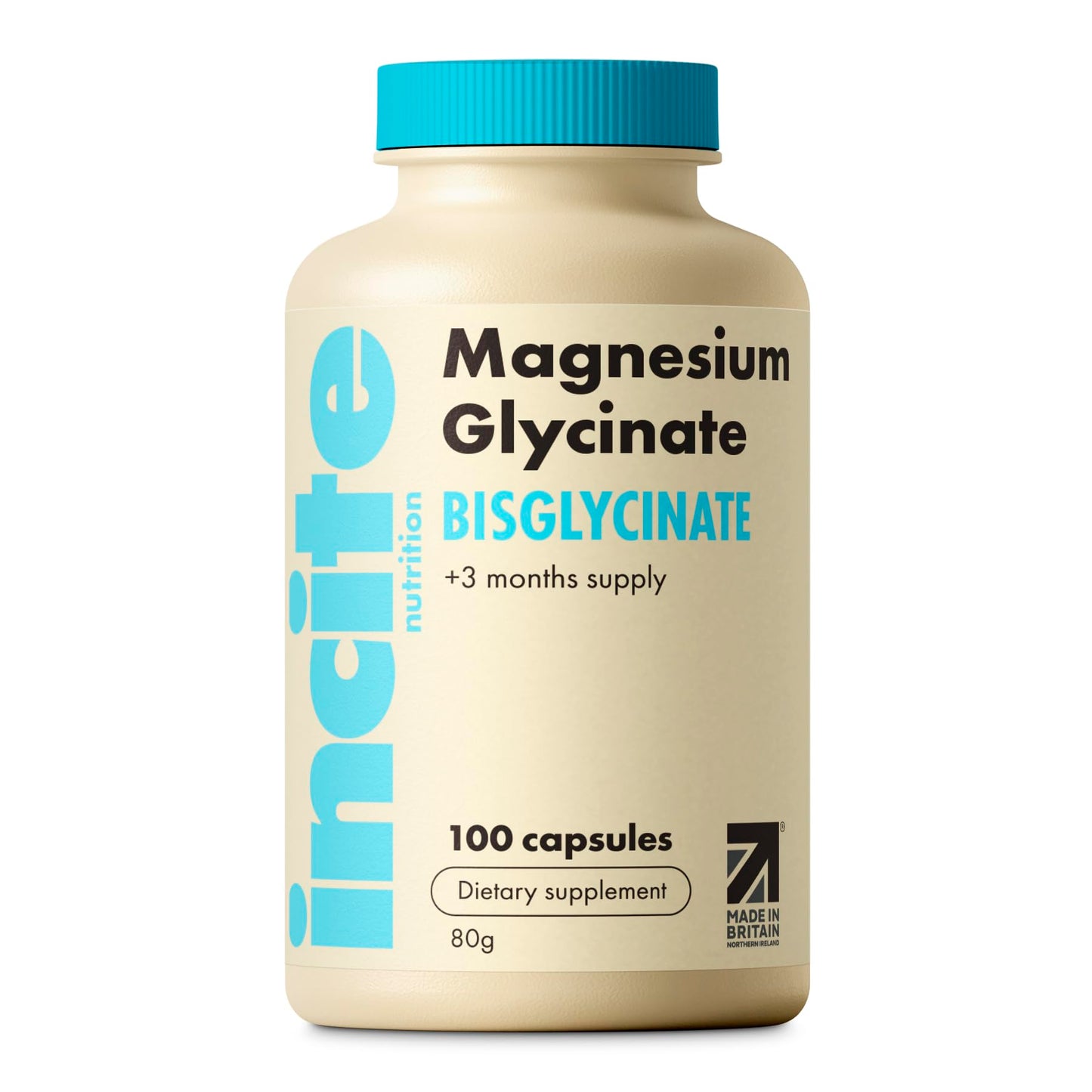 Magnesium Glycinate 500mg – 3 Month Supply | High Strength, Vegan & Gluten Free | Made in UK