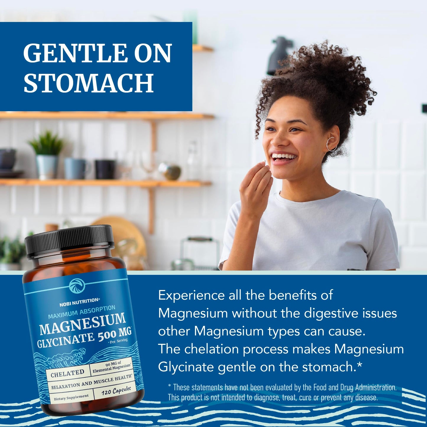 Magnesium Glycinate 500mg | Chelated for High Absorption | 60ct | Sleep, Relaxation & Muscle & Nerve Support