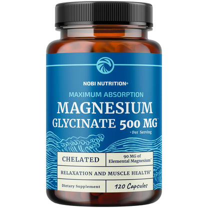 Magnesium Glycinate 500mg | High Absorption Chelated Bisglycinate 120ct