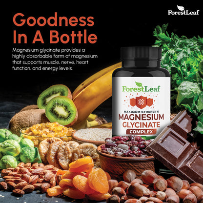 Magnesium Glycinate 500mg Complex – Sleep & Calm, 150 Capsules | ForestLeaf