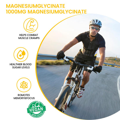 Magnesium Glycinate Gummies 1000mg - 90 Ct | Calm Mood, Sleep Support | Mango Pineapple