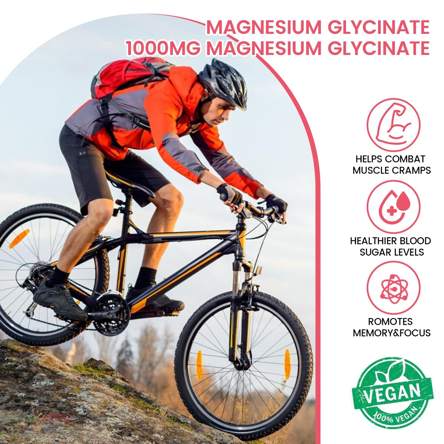 Magnesium Glycinate Gummies 1000mg – Sugar Free Potassium Magnesium for Sleep, Relaxation & Body Support (90 Raspberry Gummies)