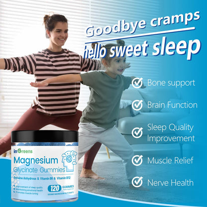 Magnesium Glycinate Gummies 700mg - 120 Count | Sleep, Relaxation & Focus Support