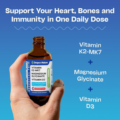 Magnesium Glycinate + K2 & D3 Liquid - GMO-Free (Mixed Berry) 60 mL