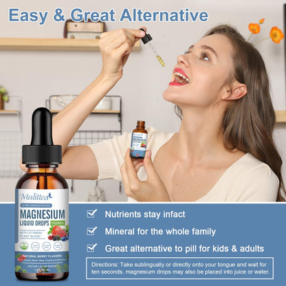 Magnesium Glycinate Liquid Drop – Triple Absorption for Nerves, Sleep & Muscles (Sugar-Free)