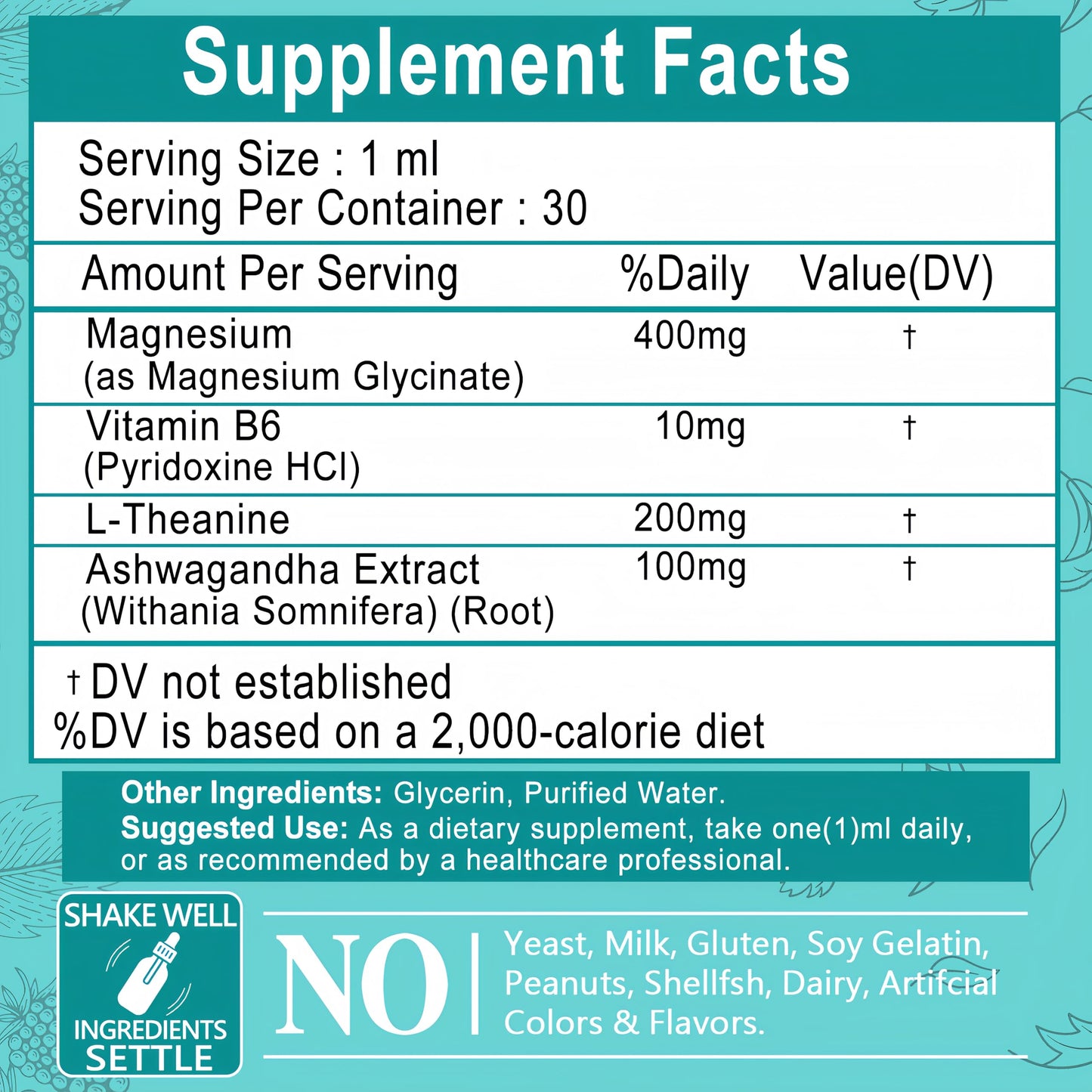 Magnesium Glycinate 400mg Liquid Drops – 98% Absorption for Sleep, Calm, Muscle & Heart Health