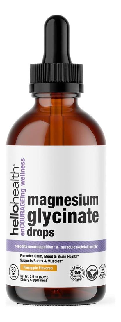Magnesium Glycinate Liquid – 100 mg | Pineapple Flavor for Women, Men & Kids