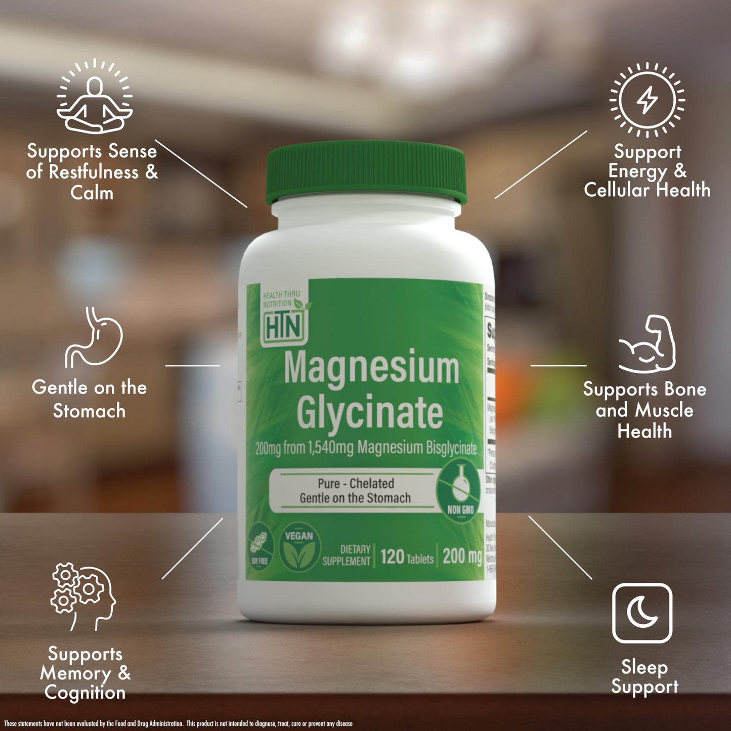 Magnesium Glycinate 200mg | 120 Tablets | High Absorption