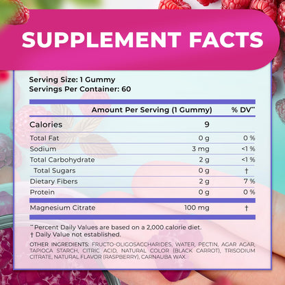 Natural BioScience Sugar Free Magnesium Gummies – Calming Anti-Stress & Sleep Support