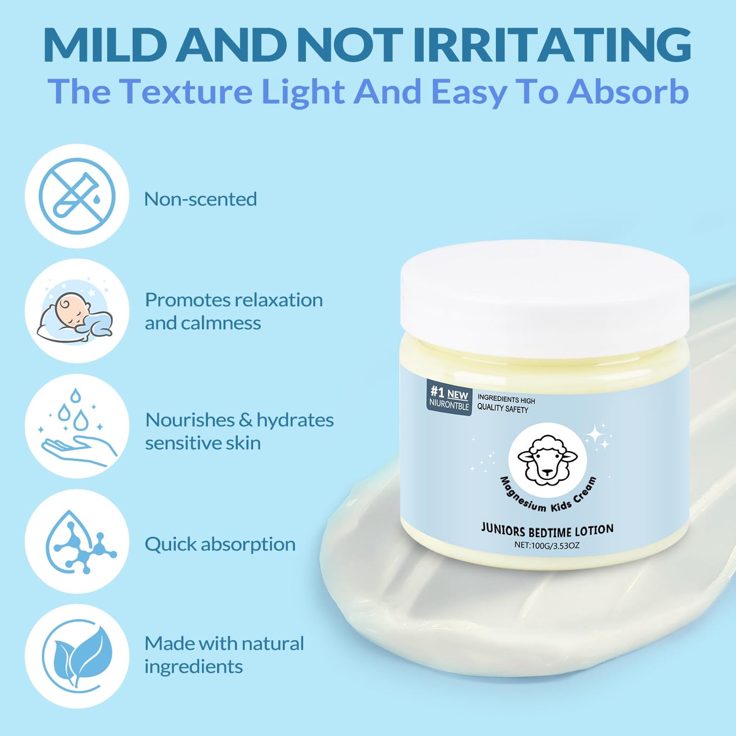 Magnesium Lotion for Kids – Sleep Support, Relaxation (3.53 oz)