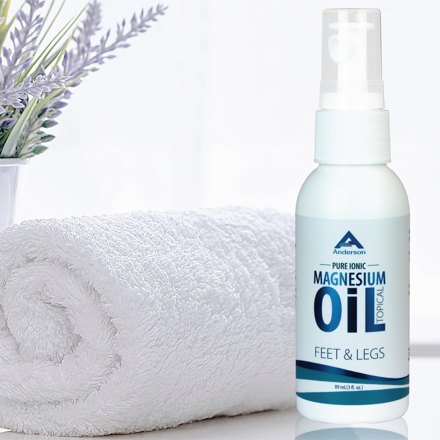 Magnesium Oil Spray for Feet & Legs - Made in USA | Ionic Magnesium Chloride 3oz
