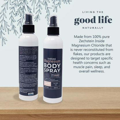 Magnesium Chloride Spray 8 oz – Additive-Free, Transdermal Magnesium for Feet & Body