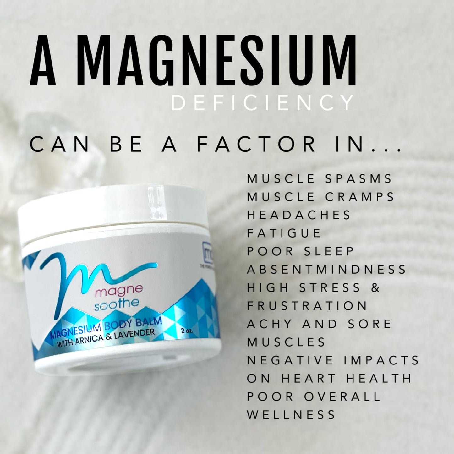 MagneSoothe Topical Magnesium Body Balm - 8 oz Jar | Natural Relief
