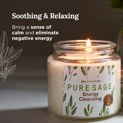 Magnificent 101 Sage Energy Cleansing Candle - Soy Wax