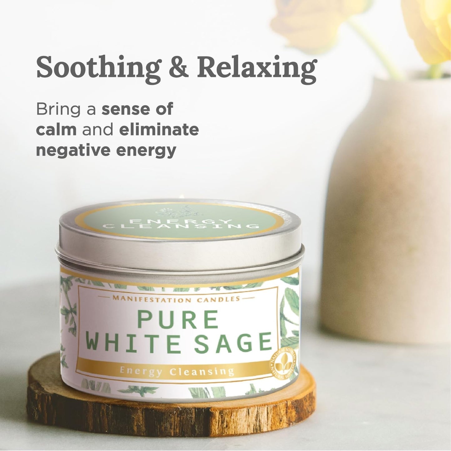 Magnificent White Sage 6 oz Candle – 35h Burn, Pure Soy Wax