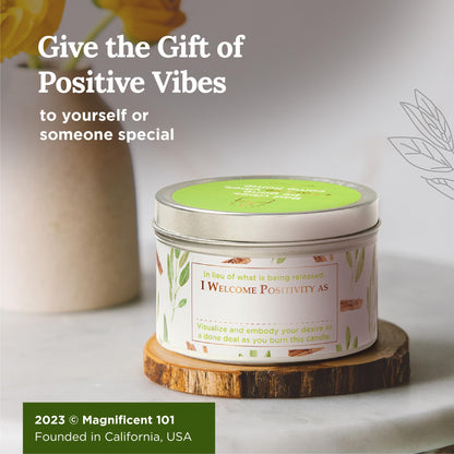 Magnificent 101 Sage & Palo Santo Aromatherapy Candle – 6oz Soy Wax – 35-Hour Burn