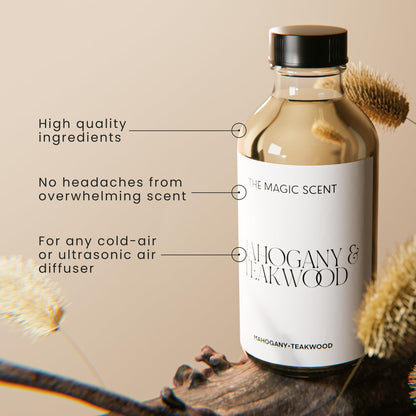 The Magic Scent Mahogany & Teakwood Diffuser Oil – Luxury Hotel & Home Fragrance (8.5 fl oz / 250 mL)