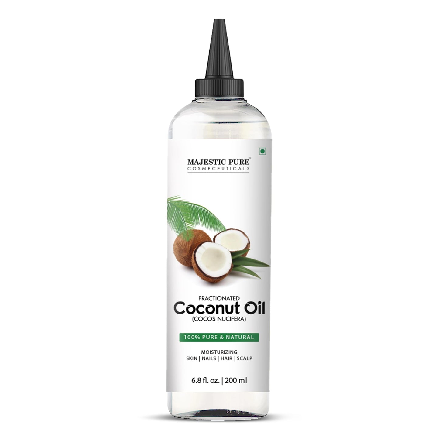 Majestic Pure Fractionated Coconut Oil – 6.8 fl oz Carrier Oil for Diluting Essential Oils & Massage