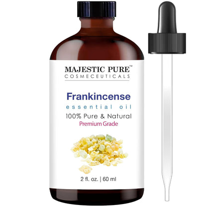 Majestic Pure Frankincense Essential Oil - 100% Pure & Natural, 2 Fl Oz, Glass Dropper
