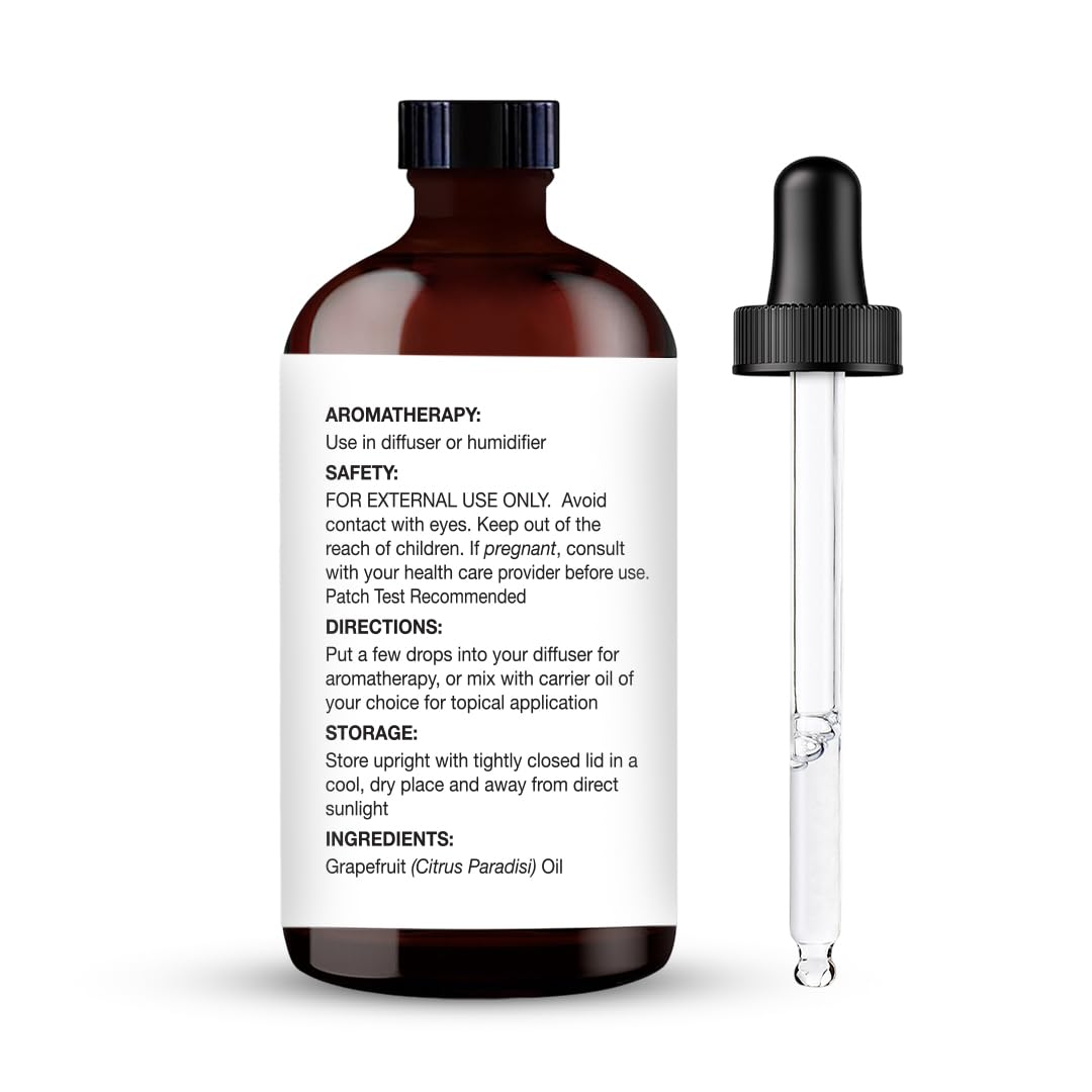 Majestic Pure Grapefruit Essential Oil – 100% Pure & Natural, Glass Dropper, 4 oz