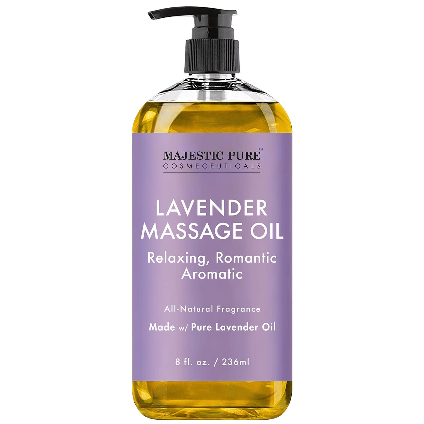 MAJESTIC PURE Lavender Massage Oil - 8 oz | Relaxing & Natural Oils for Massage Therapy