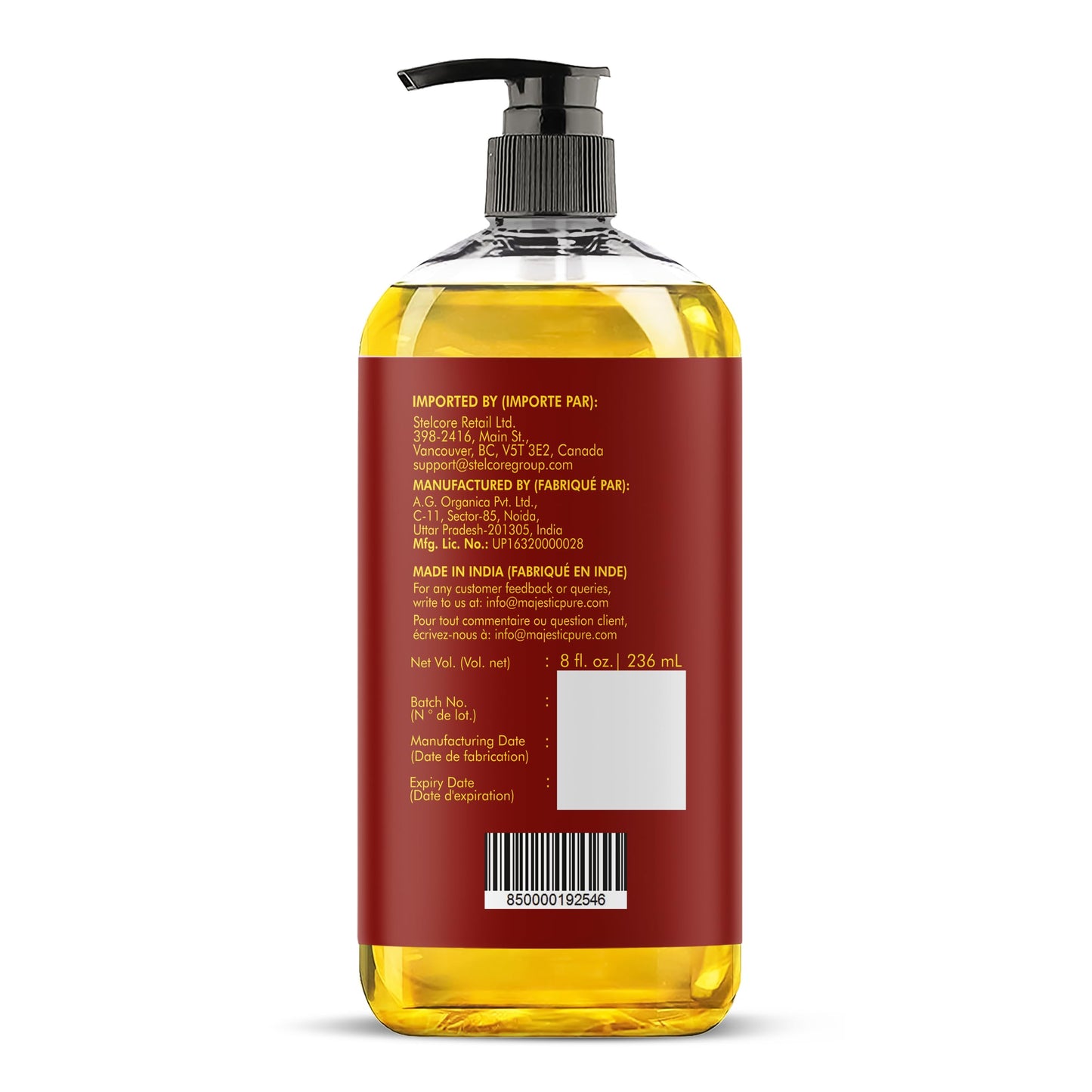 Majestic Pure Anti-Cellulite Massage Oil for Therapy – Vegan Collagen, Stem Cells & Natural Oils, 8 fl oz