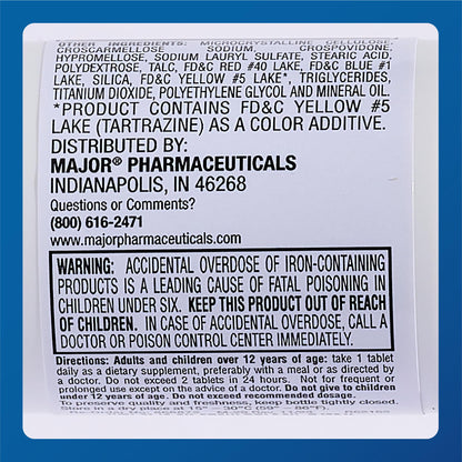 Major Ferosul Ferrous Sulfate 325mg – 65mg Elemental Iron | Iron Supplement (4 Pack, Green)