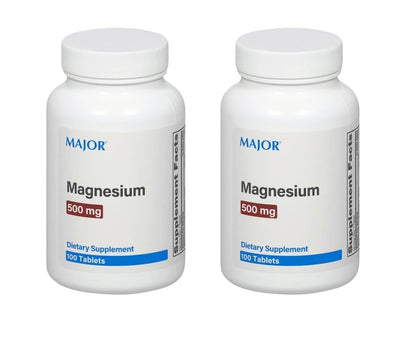 Major Magnesium 500mg – Magnesium Oxide Tablets | Dietary Supplement (2 Pack)