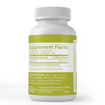 Malic Acid (100 Capsules) – Alpha Hydroxy Acid | Always Pure, Lab Verified