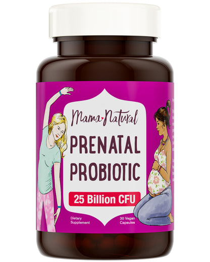 Mama Natural Prenatal Probiotics for Women – 25B CFU, 12 Strains