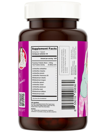 Mama Natural Prenatal Probiotics for Women – 25B CFU, 12 Strains