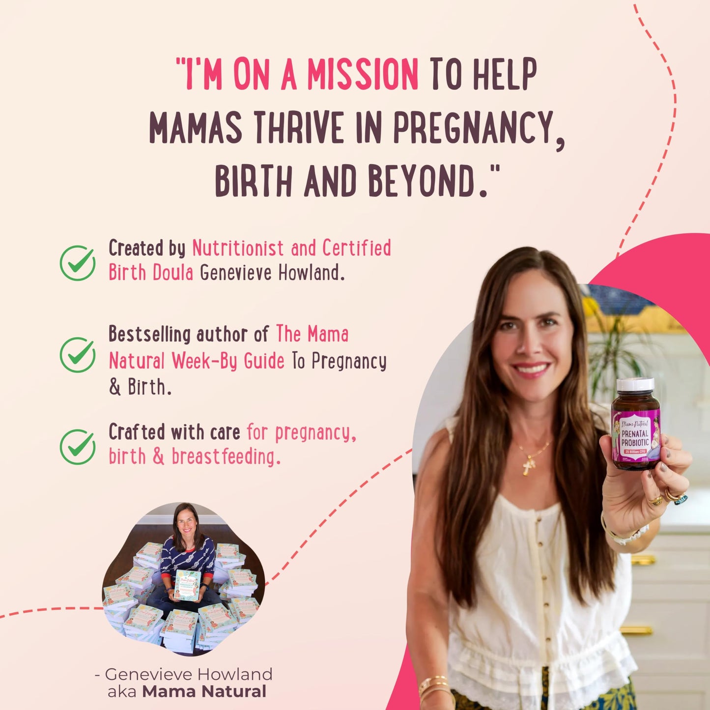 Mama Natural Prenatal Probiotics for Women – 25B CFU, 12 Strains