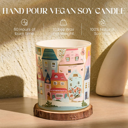 M&SENSE Sandalwood Mint Soy Candle – 10.2 oz, 60h Burn, Non-Toxic