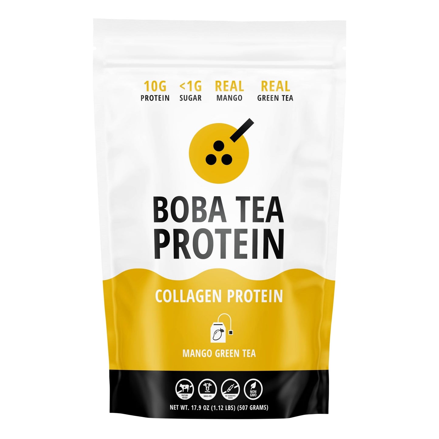 Mango Green Tea Collagen Powder | 30 Servings | Grass-Fed Bovine, No Added Sugar
