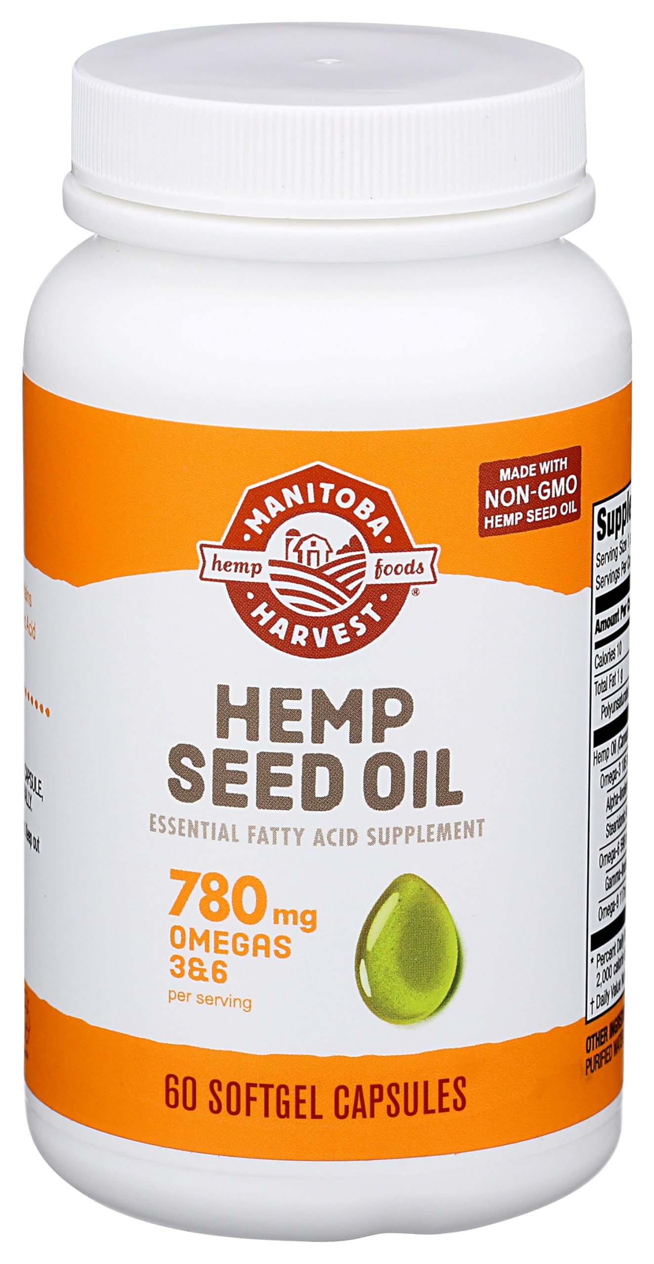 Manitoba Harvest Hemp Seed Oil Softgels – 2,475mg Omegas 3-6-9, 60 Count