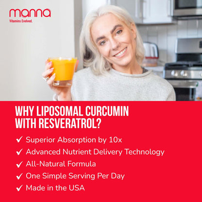 Manna Vitamins Evolved Curcumin with Resveratrol – Liposomal Curcumin Supplements