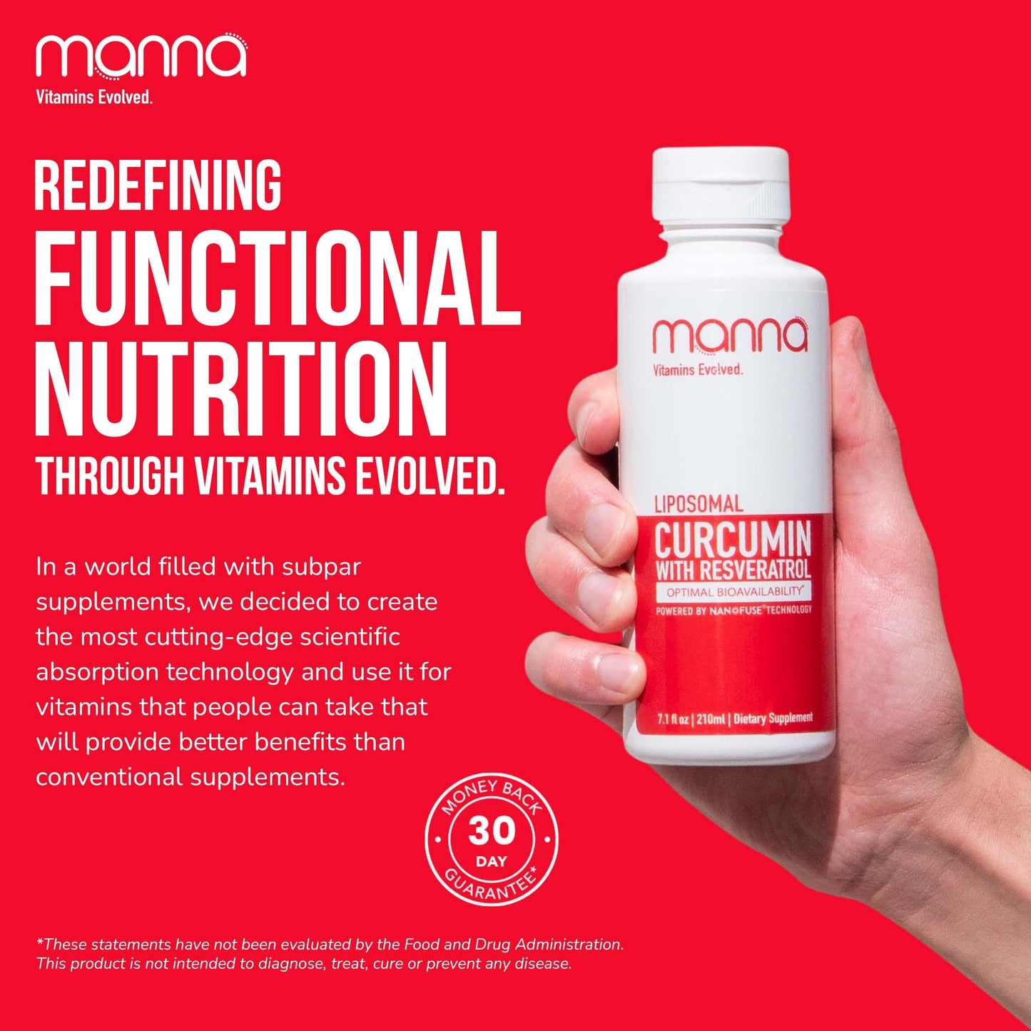 Manna Vitamins Evolved Curcumin with Resveratrol – Liposomal Curcumin Supplements