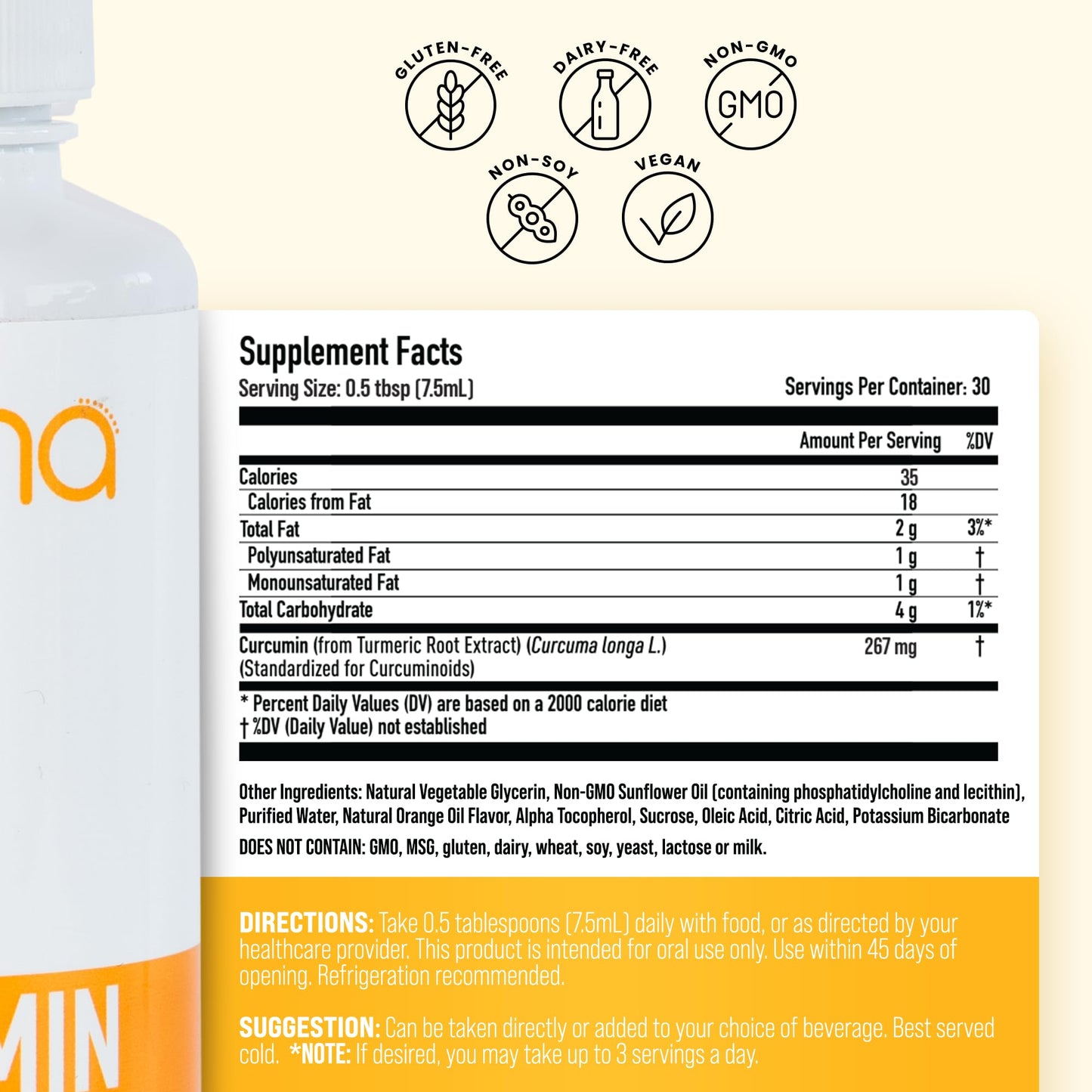 Manna Vitamins Evolved Liposomal Liquid Curcumin for Advanced Absorption – Daily Joint & Immune Health Support (3 Pack) – Vegan, Non-GMO, 95% Curcuminoids