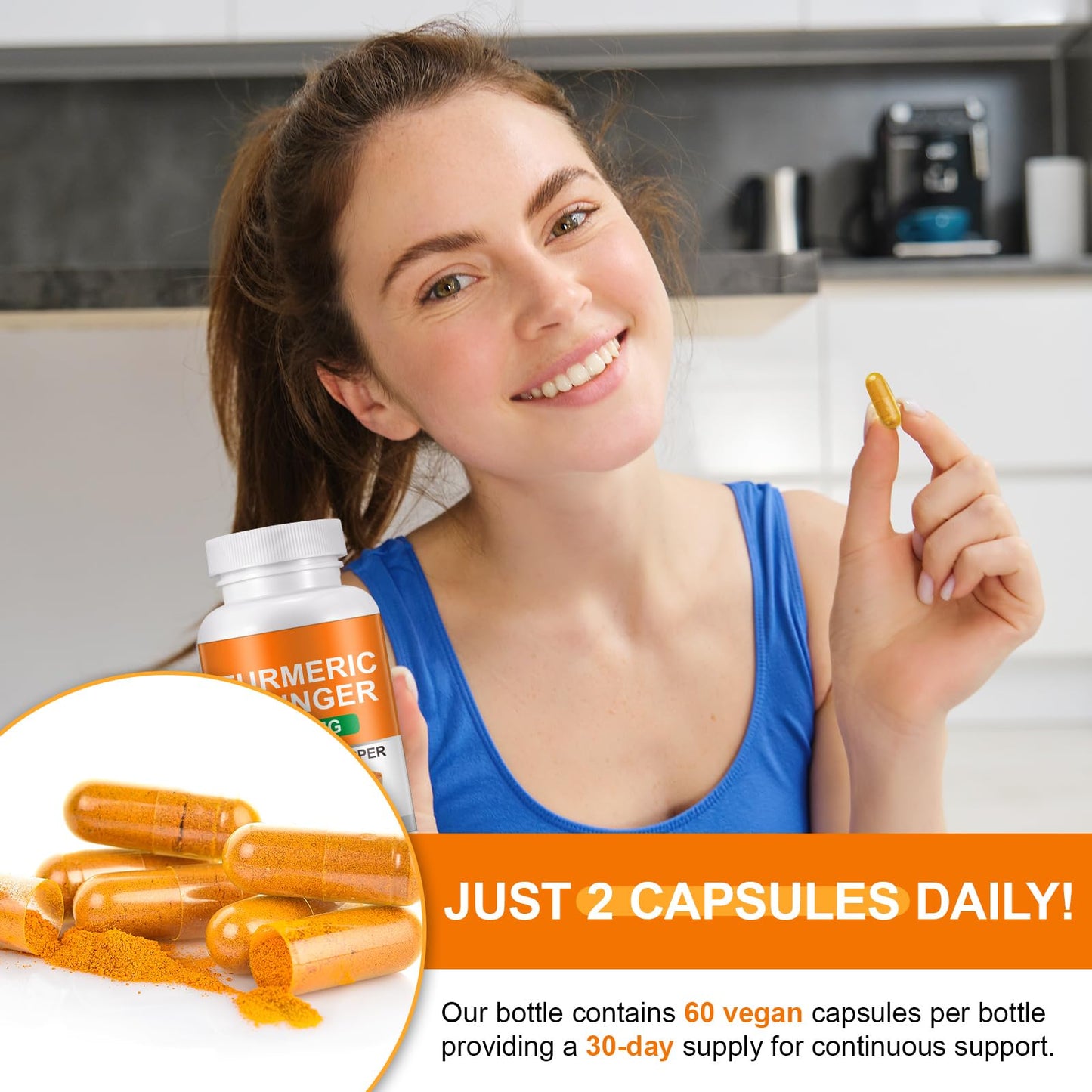 Turmeric & Ginger 1500mg – Curcumin with BioPerine for Joint Pain