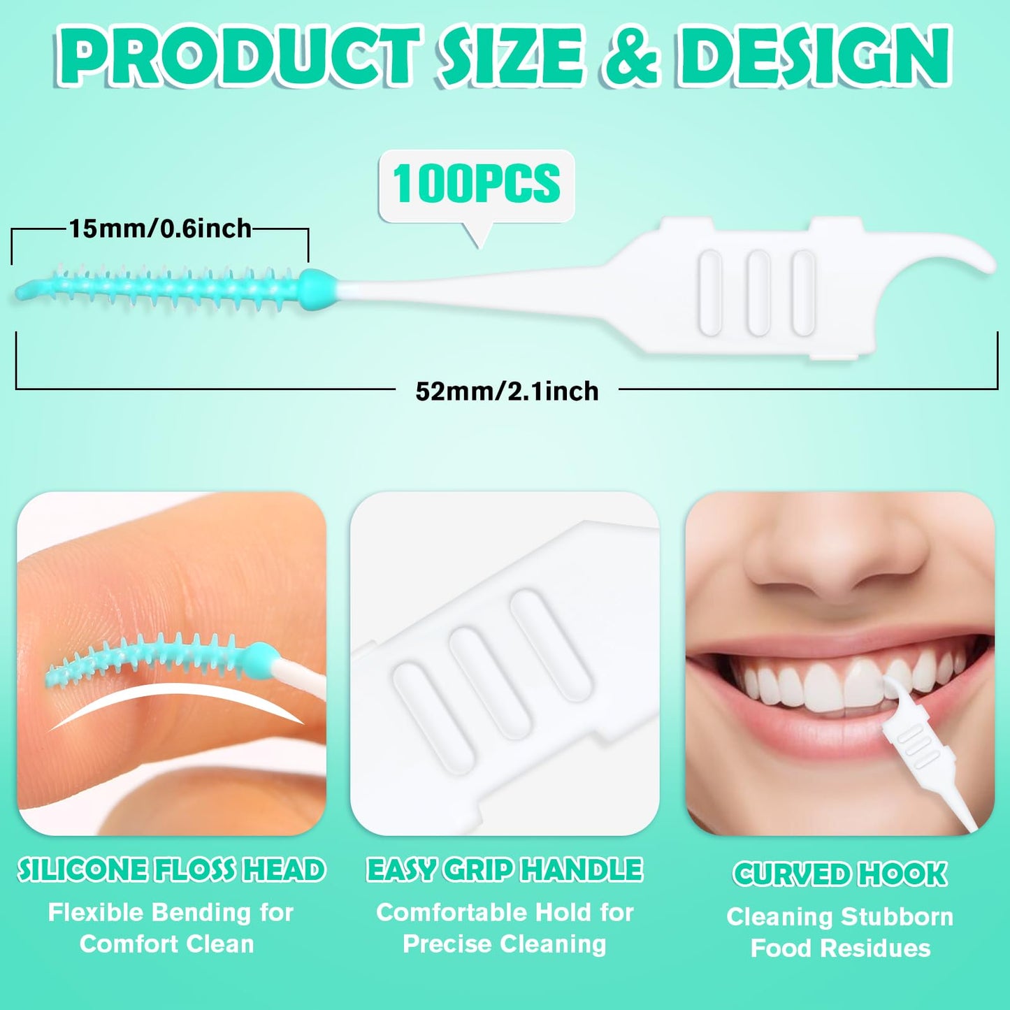 MAPVOLUT 200-Piece Interdental Brush Set for Braces - Travel-Friendly Oral Care