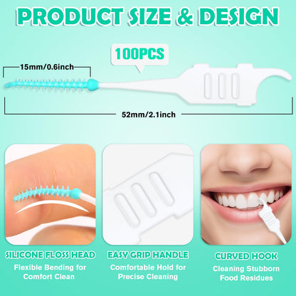 MAPVOLUT 200-Piece Interdental Brush Set for Braces - Travel-Friendly Oral Care
