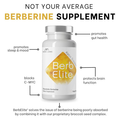 BrocElite Mara Labs BerbElite: 350mg Berberine HCL + Broccoli Seed Complex | 120 Vegan Capsules