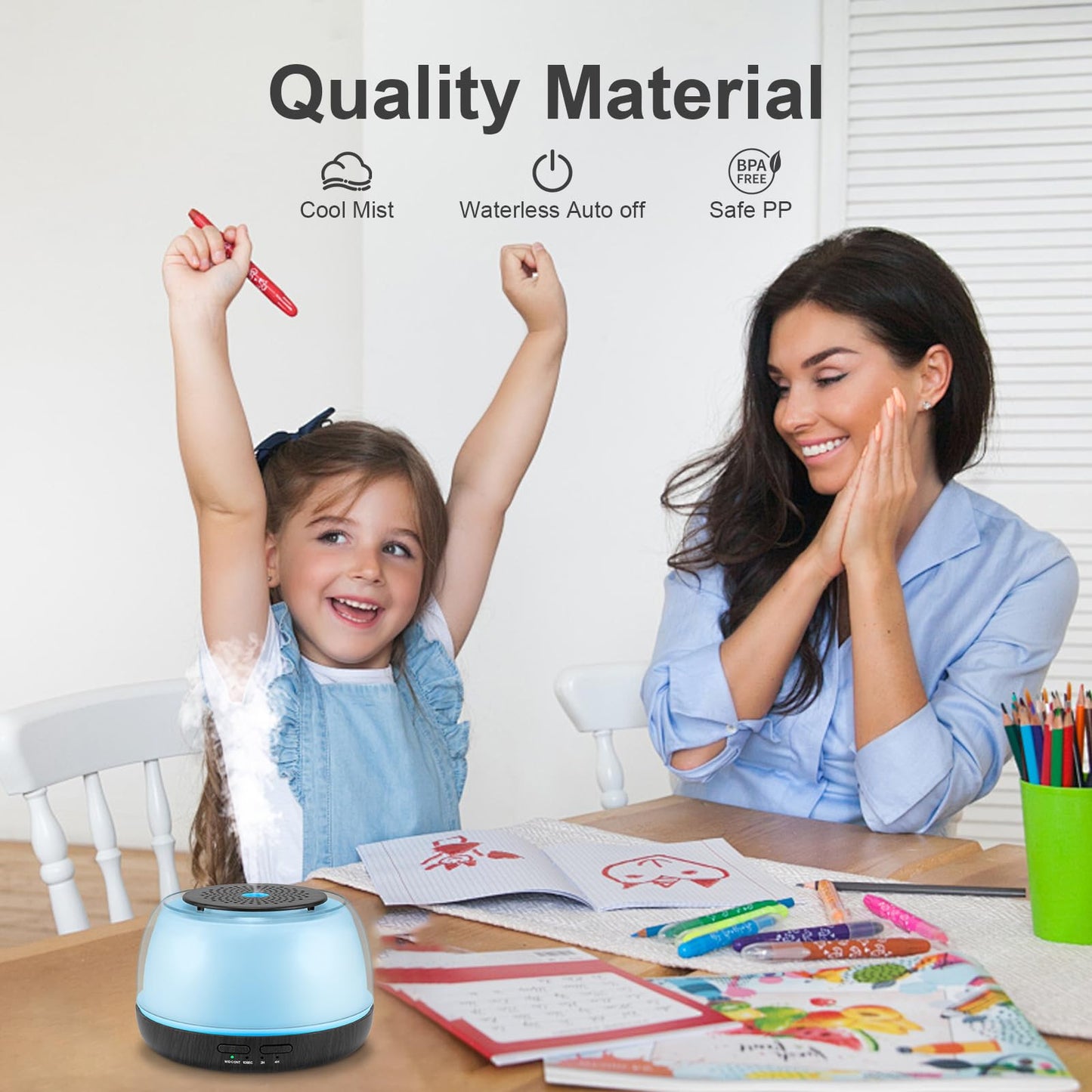 Marchred 300ML Essential Oil Diffuser - 8-Hour Aromatherapy with Remote, 7-Color LEDs, 4 Timer Settings