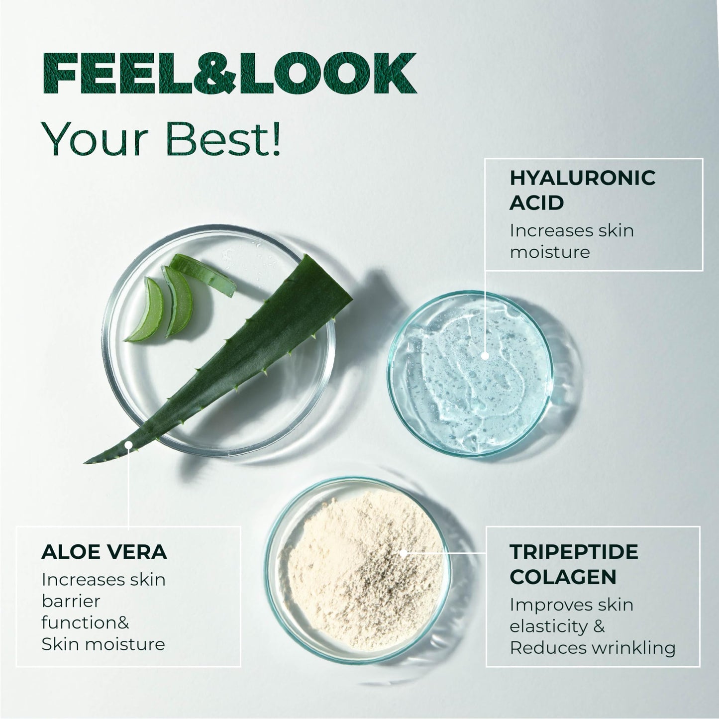 Marine Collagen & Hyaluronic Acid Supplements – Hair, Skin & Nails, 90 Caps