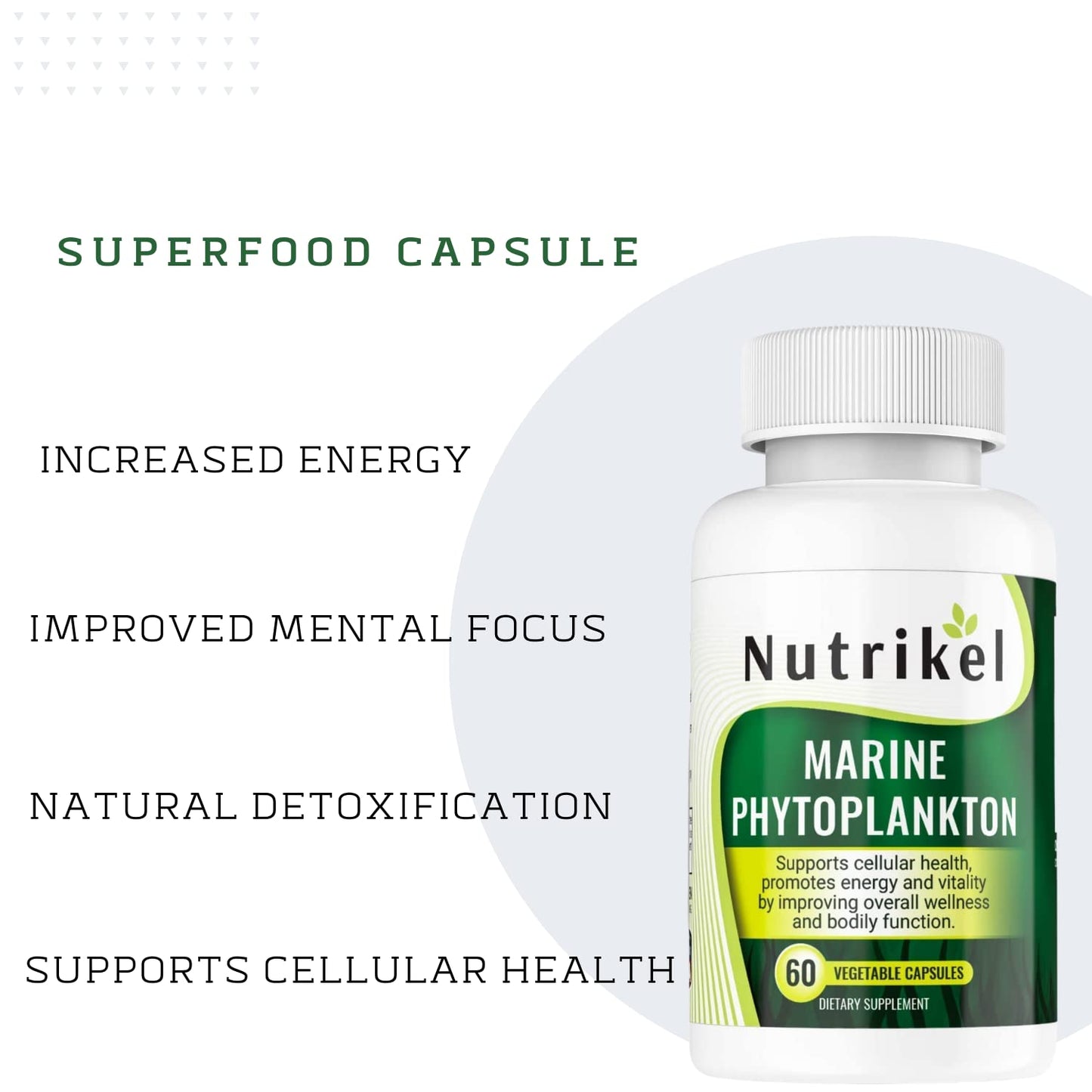 Marine Phytoplankton Omega-3 Supplement – Plant-Based Algae Capsules | 1,000mg | 60 Vegan Capsules