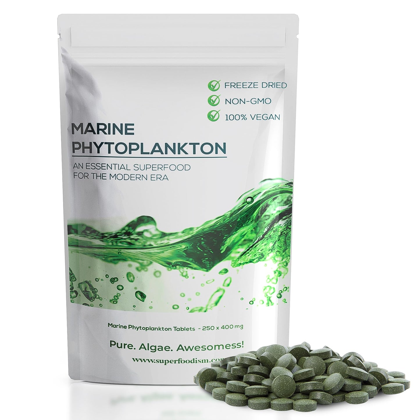 SuperFoodISM Marine Phytoplankton Supplement - Omega-3 & Essential Nutrients (250 Tablets)