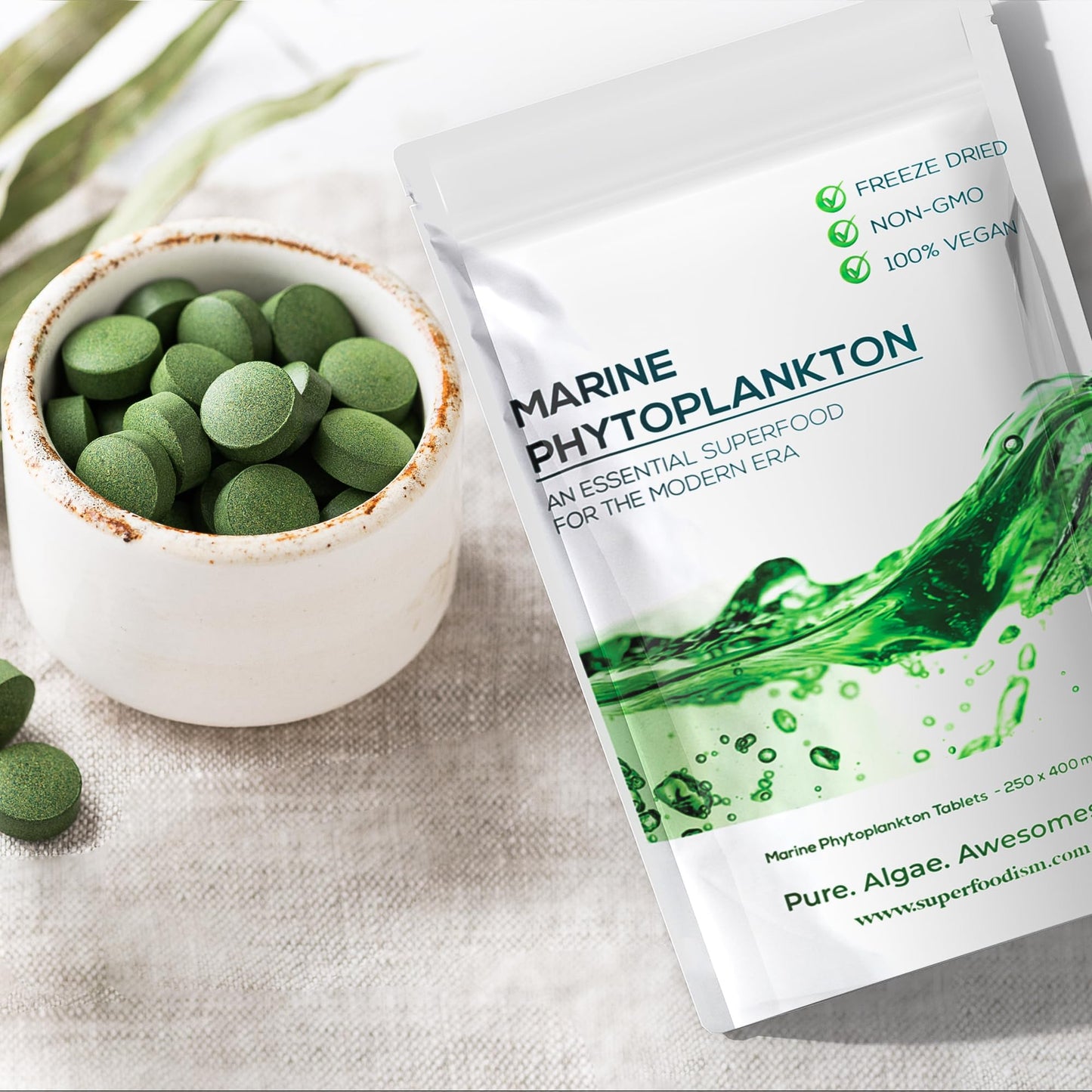 SuperFoodISM Marine Phytoplankton Supplement - Omega-3 & Essential Nutrients (250 Tablets)